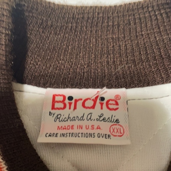 Vintage birdie varsity jacket with Union logo on back men’s xxl Brown Orange - Picture 4 of 5